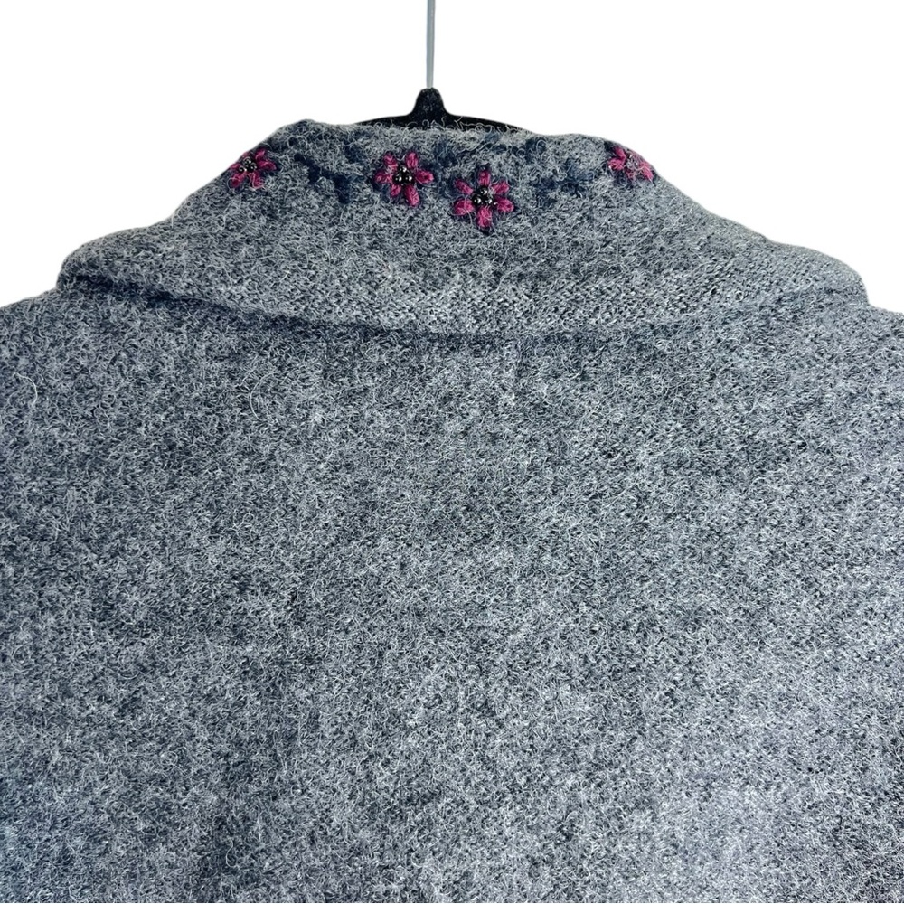 Cherokee 100% Wool Embroidered Cardigan Jacket – Cozy Vintage Gray XL - Picture 7 of 9